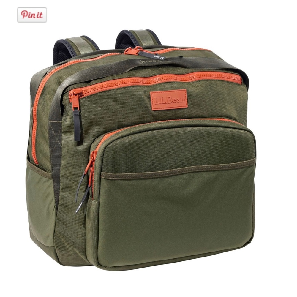 L.L. Bean Green and Orange Baby Bag with Durable Design